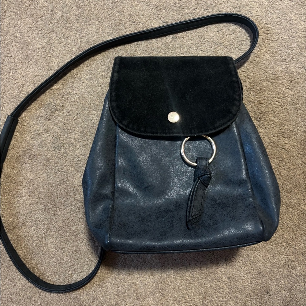 Black convertible backpack or crossbody purse